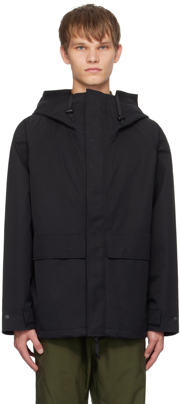 nanamica Black Hooded Jacket Nanamica