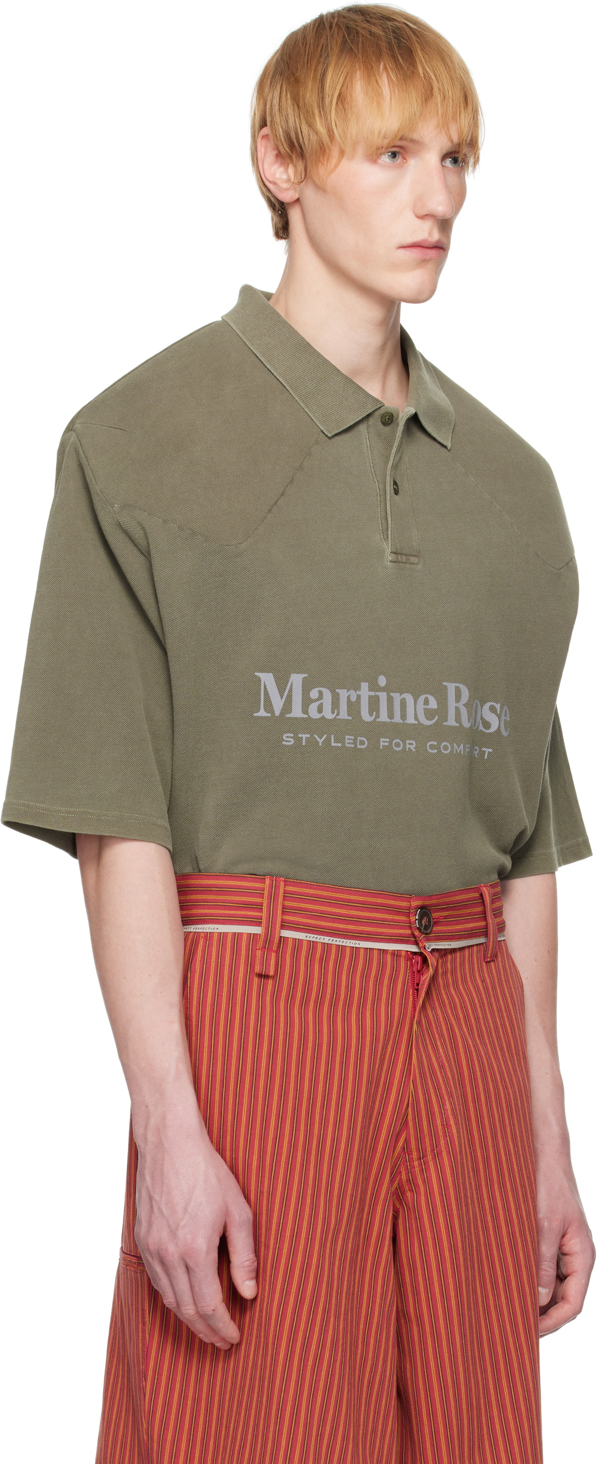 Martine Rose Khaki Padded Polo Martine Rose
