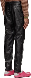 Eckhaus Latta Black Paneled Faux-Leather Pants