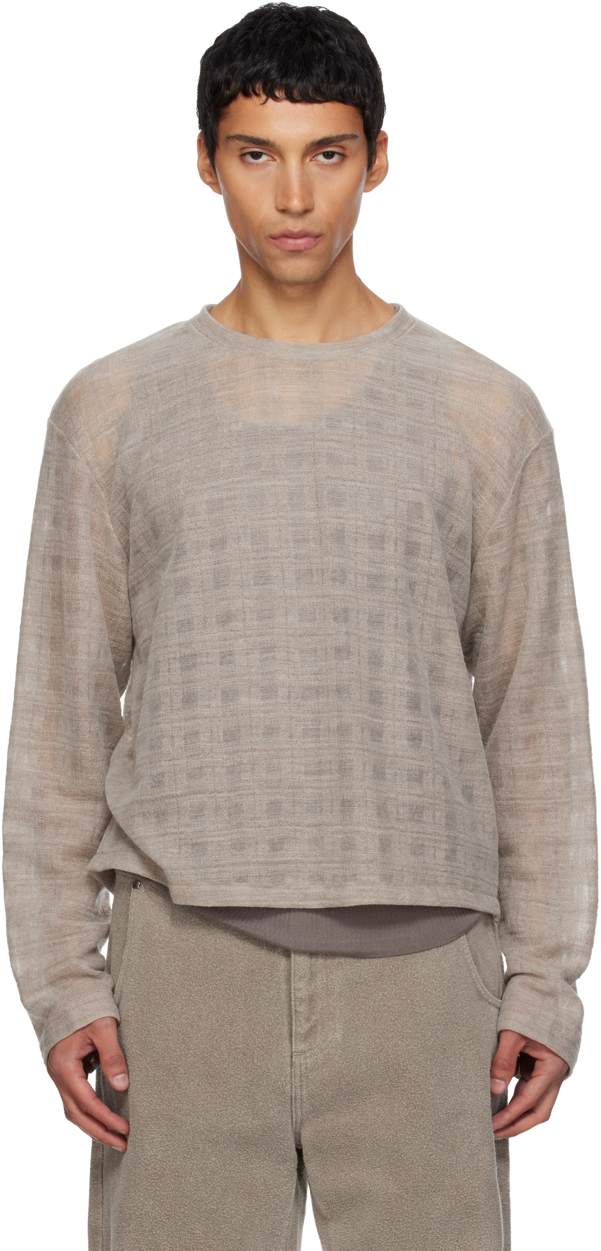 mfpen Beige Round Neck Sweater