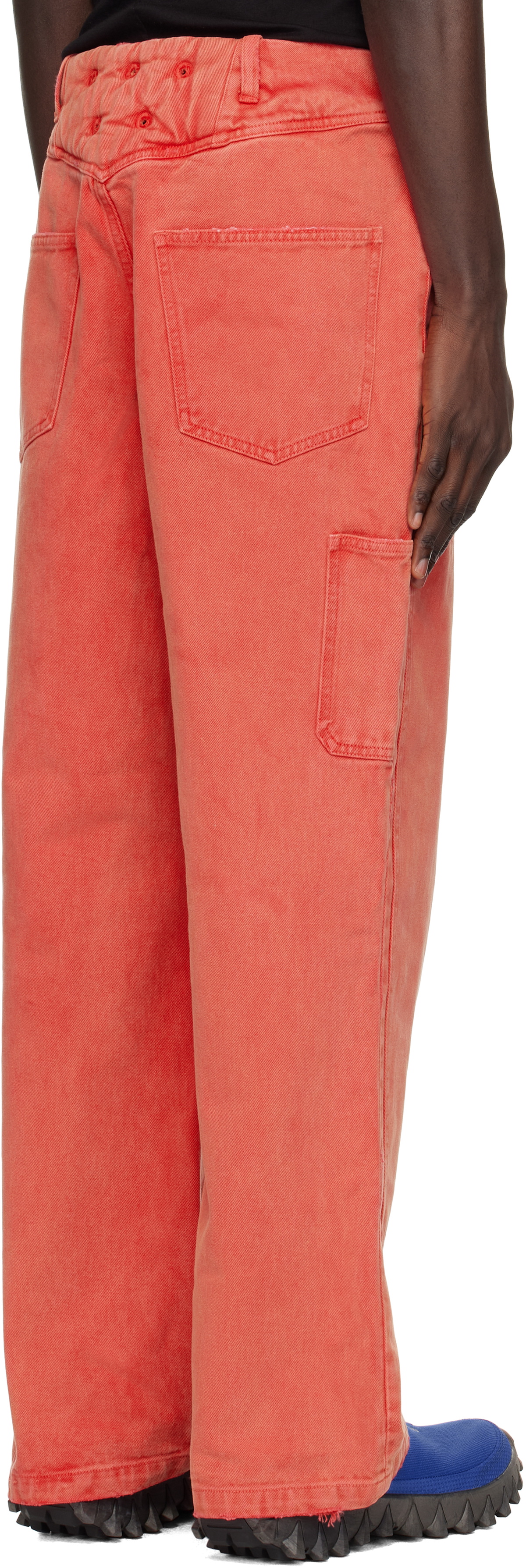 Dingyun Zhang Red Biker Trousers