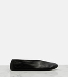 The Row Fay leather ballet flats
