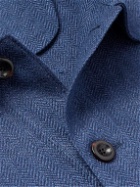 Ralph Lauren Purple label - Burnham Herringbone Linen and Silk-Blend Overshirt - Blue