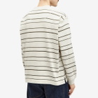 MHL by Margaret Howell Men's Matelot Stripe Crew Sweatshirt in Chalk/Assam