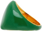 VEERT Green Enamel Round Signet Ring