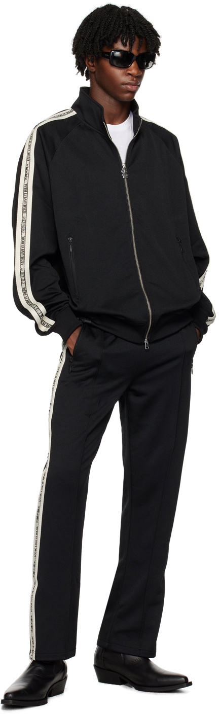 Izzue Black Studs Tape Sweatpants
