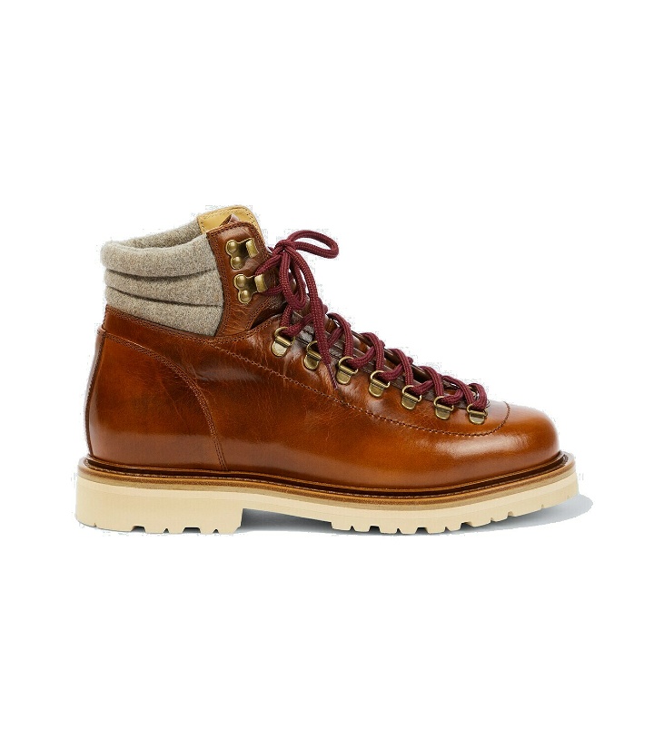 Photo: Brunello Cucinelli Leather lace-up boots