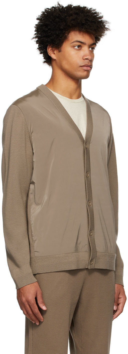 Theory Brown Paneled Cardigan