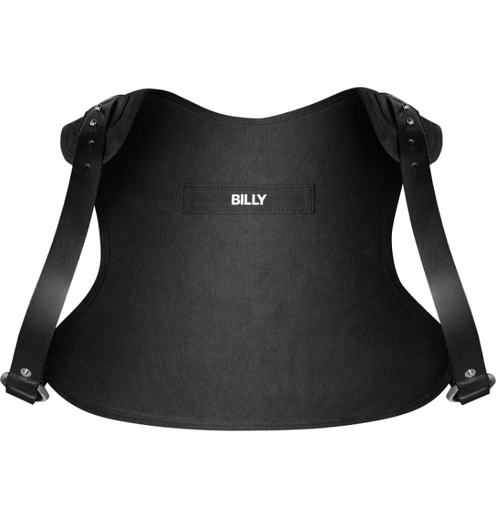Photo: BILLY - The Charlie Leather-Trimmed Cotton-Canvas Vest - Black