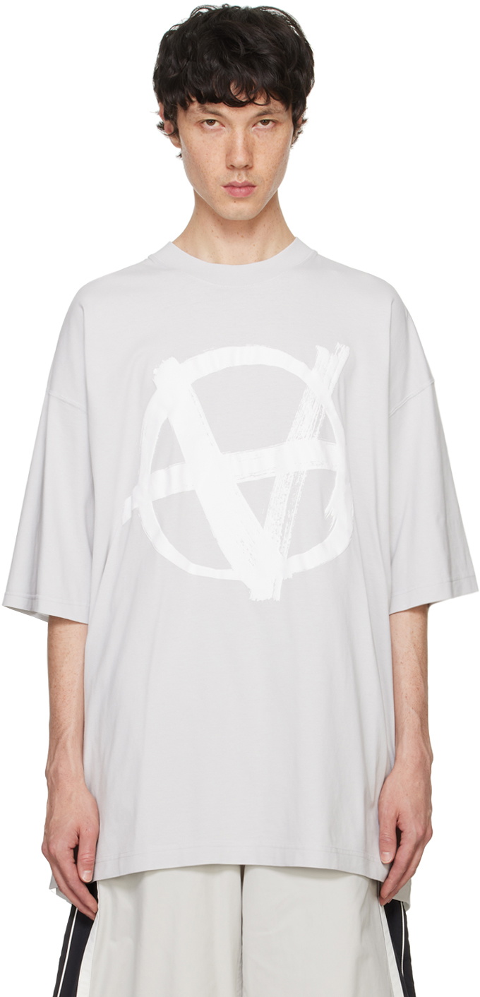 VETEMENTS Gray Double Anarchy T-Shirt Vetements