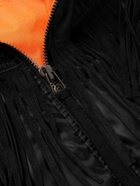 Greg Lauren - Black Tails Slim-Fit Fringed Suede-Trimmed Shell Bomber Jacket - Black