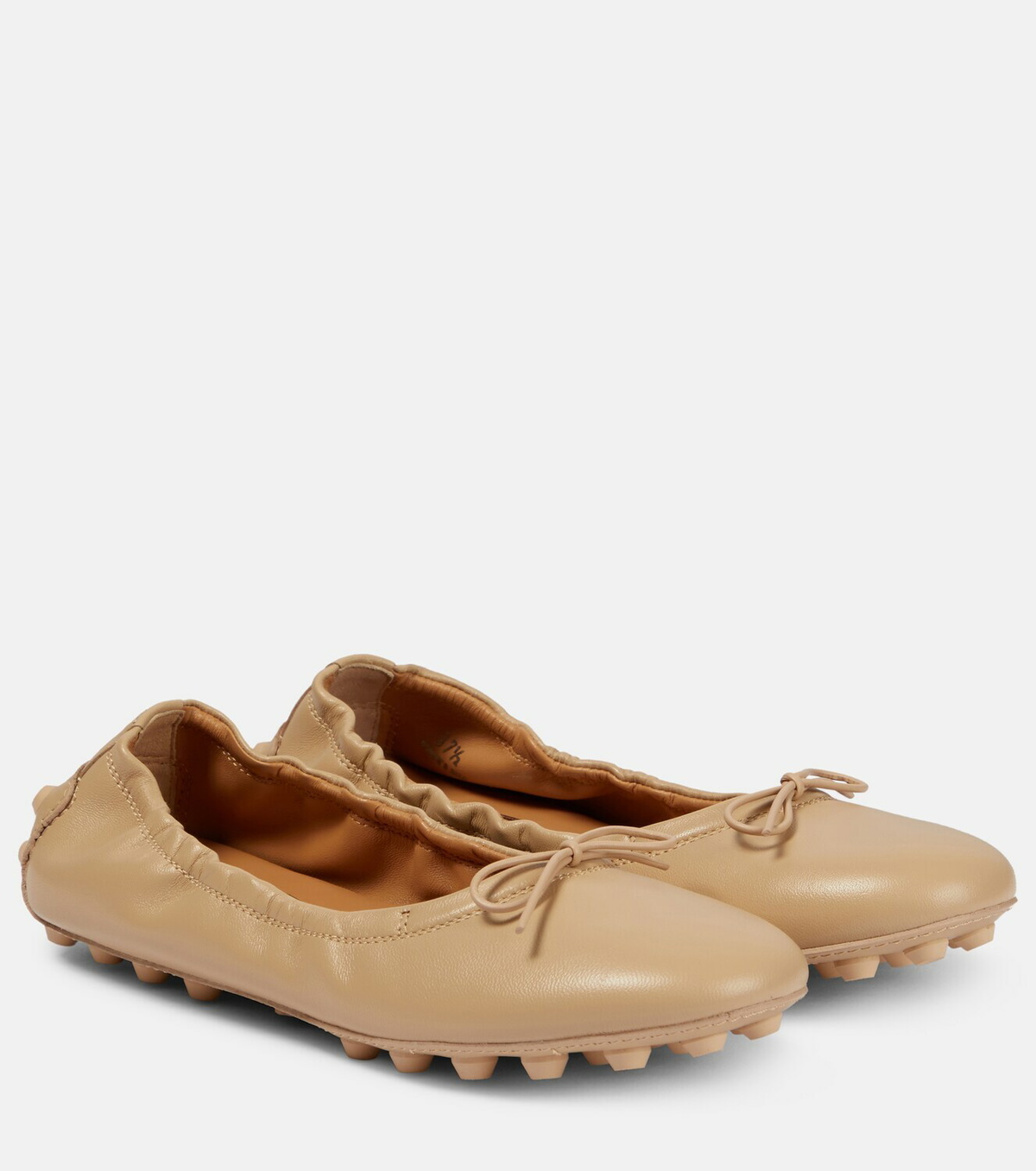 【送料&関税込】Tod's Bubble Ballet Flats In Leather Tod's - Bubble leather ballet flats Tod's