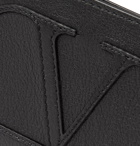 Valentino - Valentino Garavani Logo-Appliquéd Full-Grain Leather Cardholder - Black