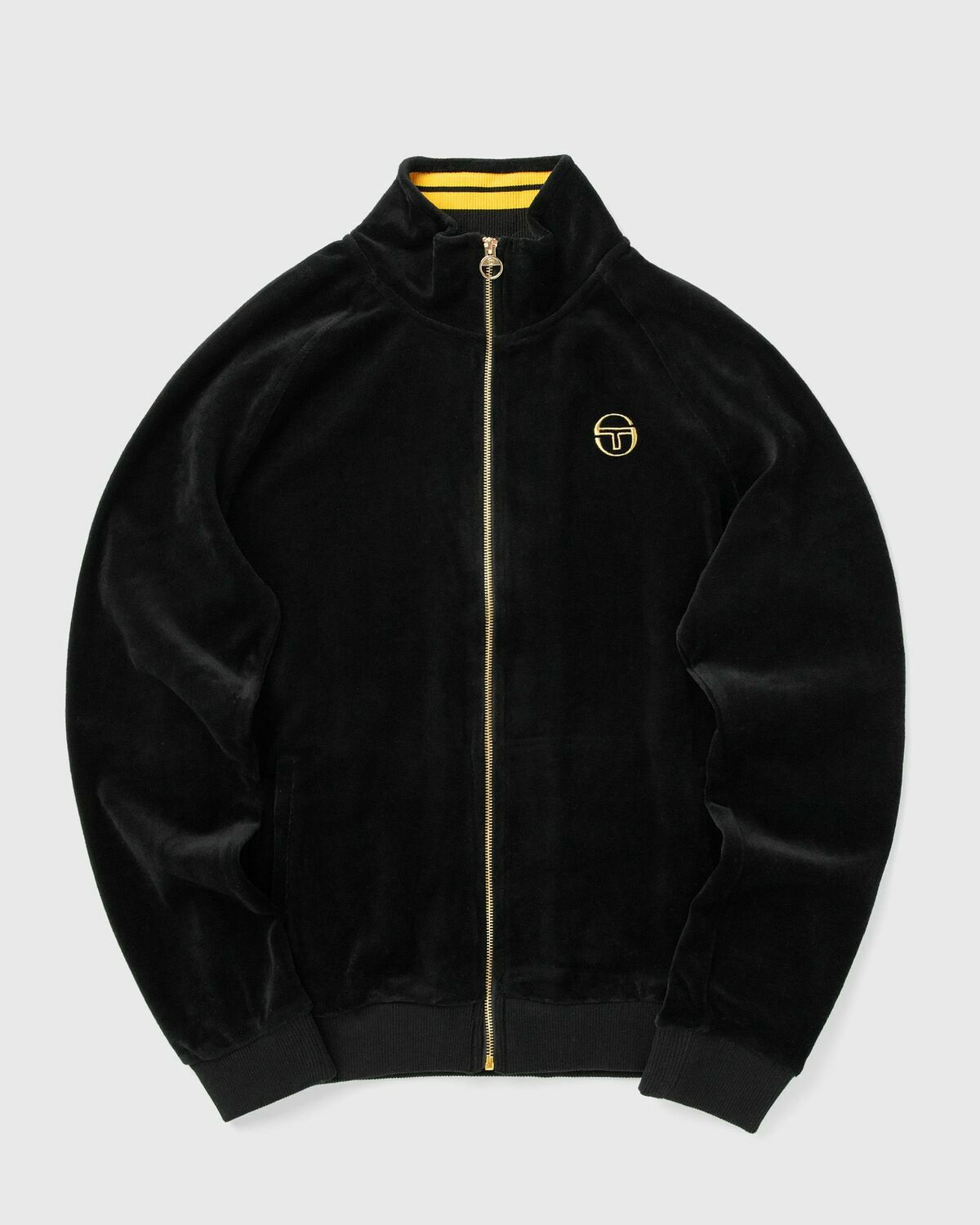Sergio Tacchini COURT VELOUR TRACK TOP Black Mens Track Jacket