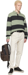 Paul Smith Khaki Cordura Laser 'Signature Stripe' Backpack