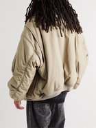 Balenciaga - Padded Cotton-Ripstop and Jersey Hooded Bomber Jacket - Neutrals