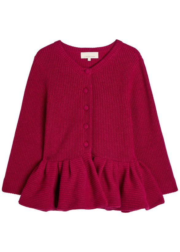 Photo: Liberowe Peplum Cashmere Cardigan Dark Pink