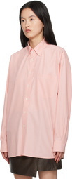AURALEE Pink Silk Broad Button Down Shirt