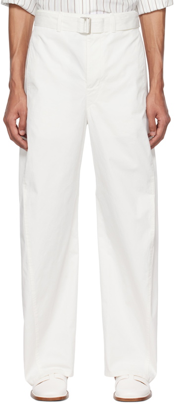 Photo: LEMAIRE White Belted Twisted Trousers
