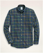 Brooks Brothers Men's Milano Slim-Fit Portuguese Flannel Tartan Shirt | Navy