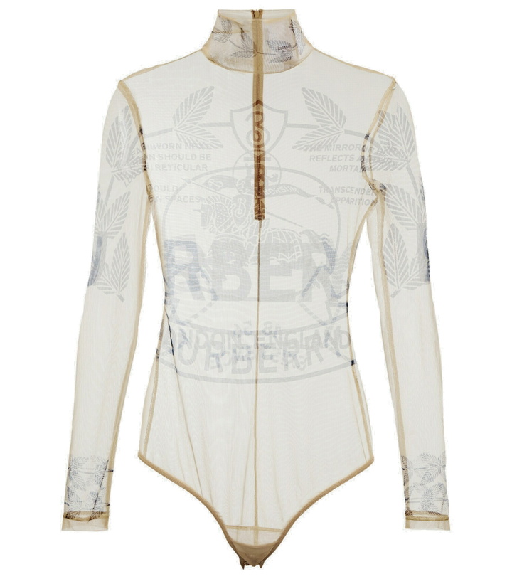Photo: Burberry - Printed mesh mockneck bodysuit