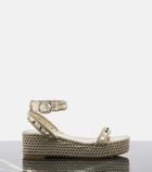 Valentino Garavani Rockstud Torchon leather espadrille wedges