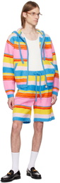 Casablanca Multicolor Fluffy Stripe Oversized Hoodie