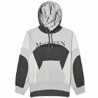 Alexander McQueen Men's Patchwork Hoody in Grey/Charcoal/Black