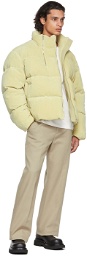 System Yellow Down Velvet Puffer Jacket