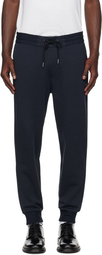 Photo: BOSS Navy Drawstring Jersey Cotton Sweatpants
