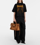 Balenciaga Le City Medium suede top-handle bag