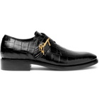 Balenciaga - Croc-Effect Leather Shoes - Men - Black