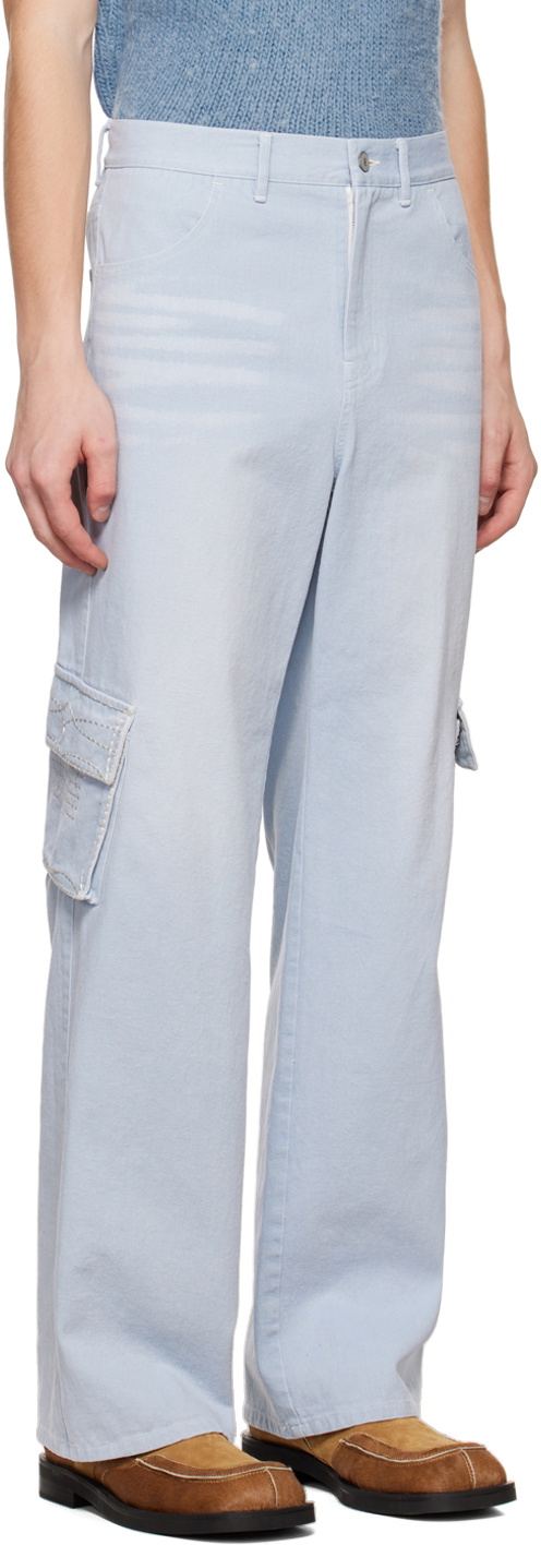 TheOpen Product SSENSE Exclusive Blue Western Denim Cargo Pants