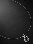 42 Suns - Large 14-Karat White Gold Emerald Pendant Necklace