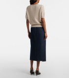 Khaite Anden denim midi skirt