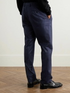 Caruso - Slim-Fit Pinstriped Wool Suit Trousers - Blue