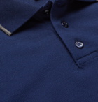 Berluti - Slim-Fit Contrast-Tipped Cotton-Piqué Polo Shirt - Navy