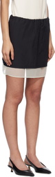 Kijun Black Sheer Layered Miniskirt