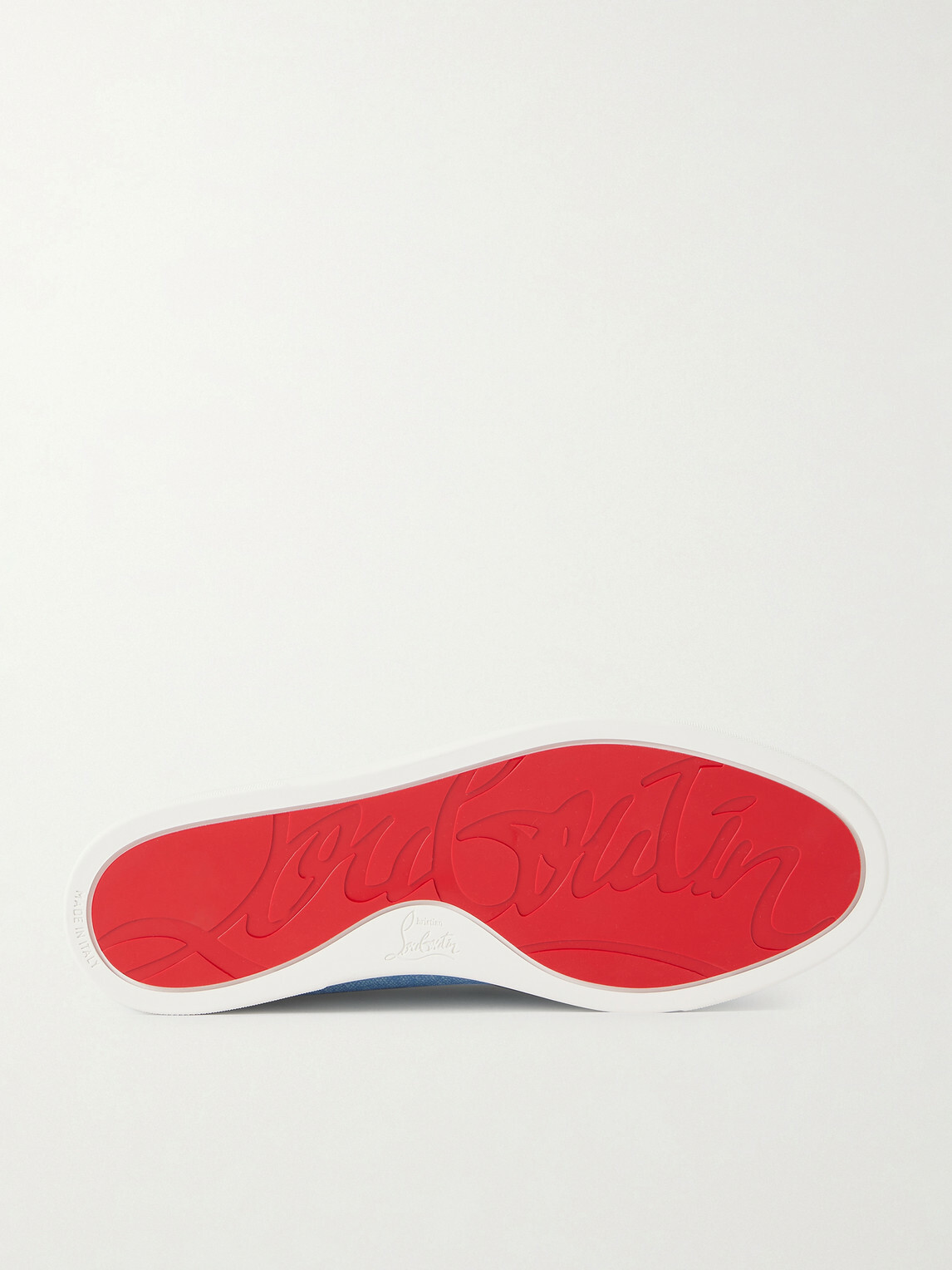 Christian Louboutin - Chambeliboat Embellished Printed Suede Loafers - Blue