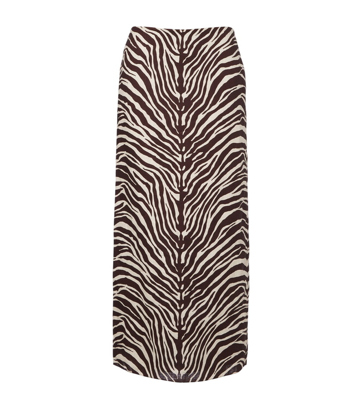 Photo: Cala de la Cruz Bruna zebra-print linen midi skirt