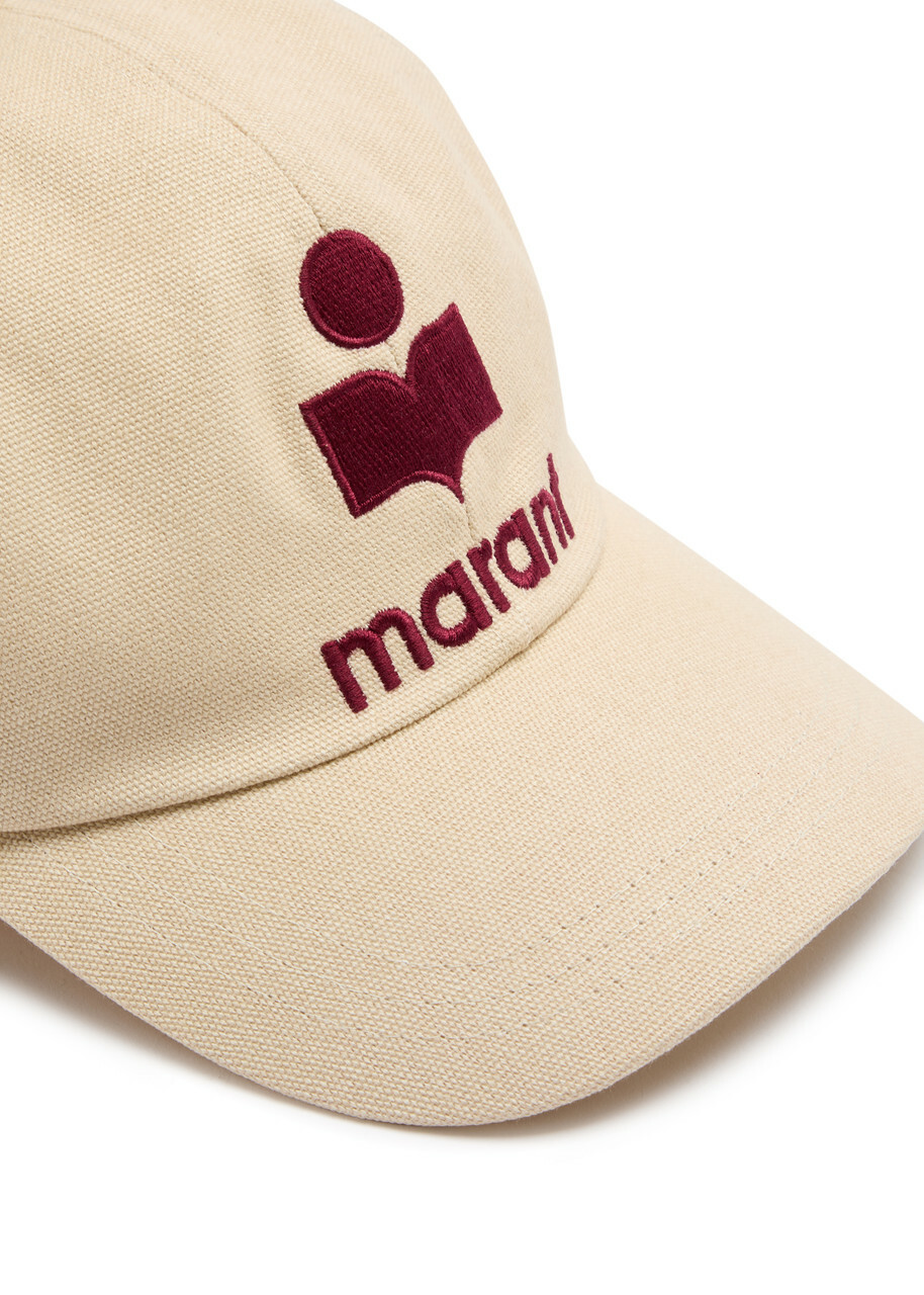 Isabel Marant Tyron Logo-embroidered Canvas cap Beige