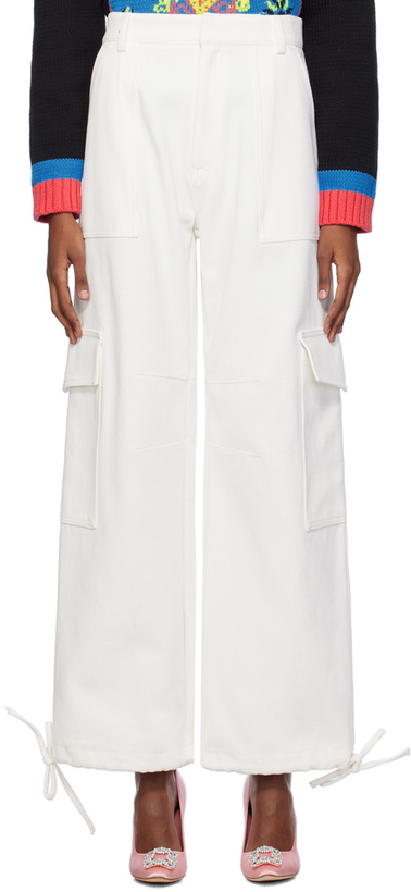 Photo: Moschino White Embroidered Jeans