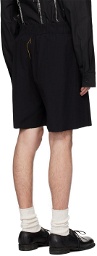 AIREI Black Pleated Shorts