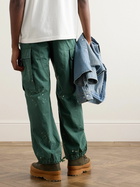 Cherry Los Angeles - Straight-Leg Paint-Splattered Cotton-Twill Cargo Trousers - Green