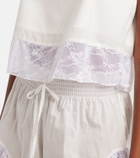 Montce Lace-trimmed cotton crop top