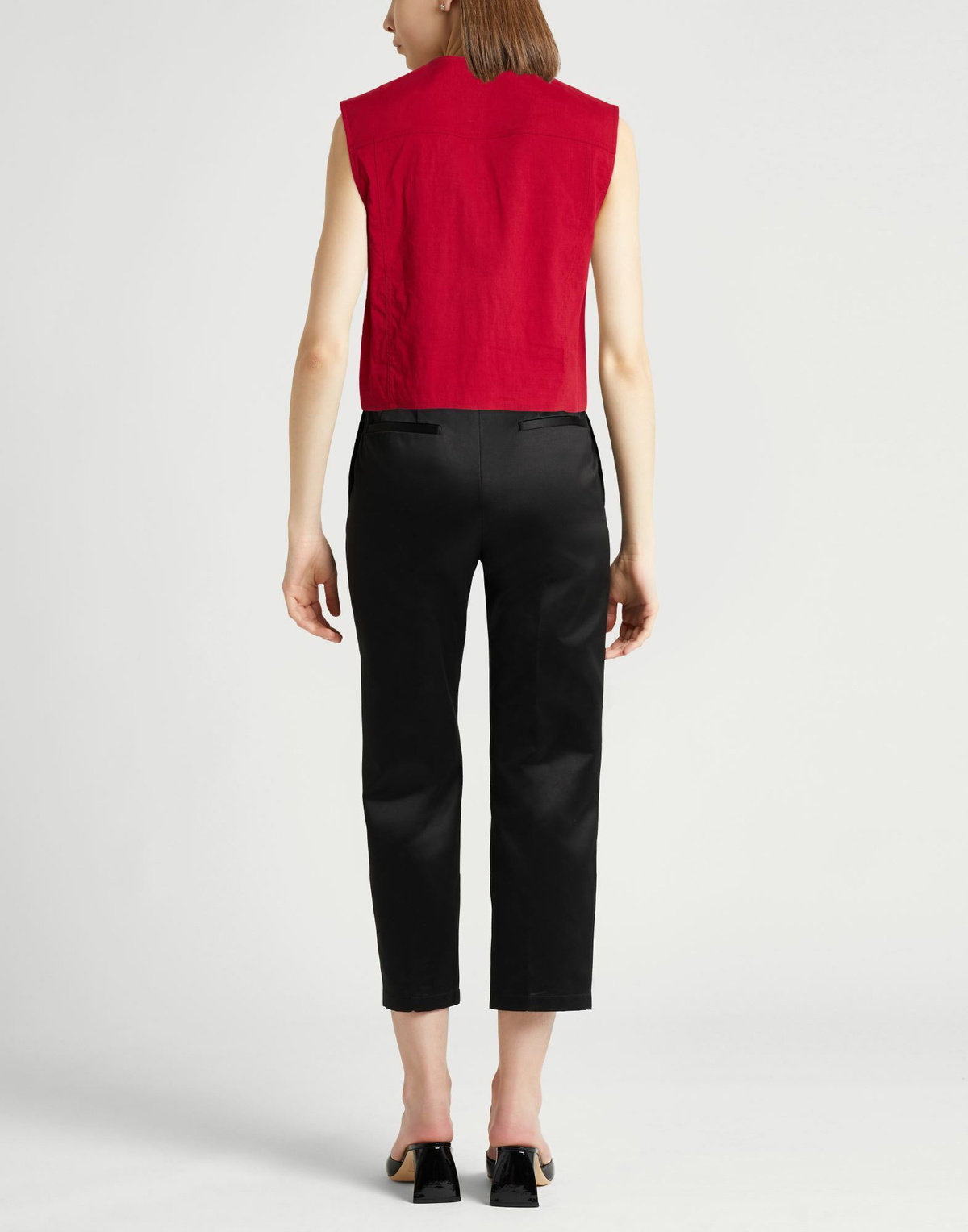 Theory Womens Tailored Vest in Tomato red