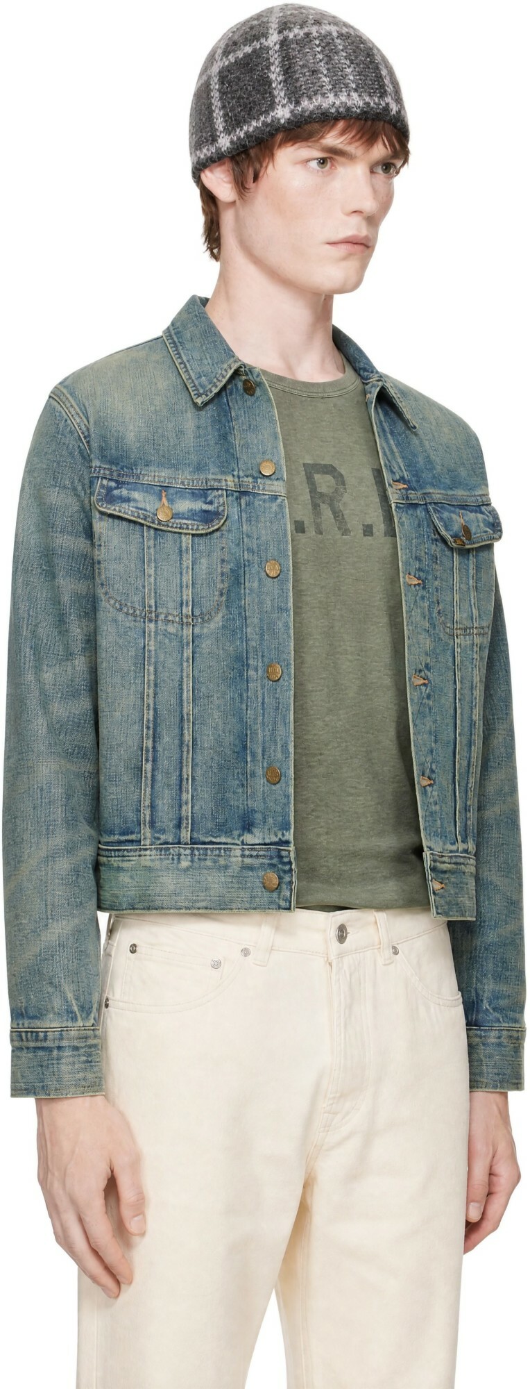 RRL Blue Indigo Denim Trucker Jacket
