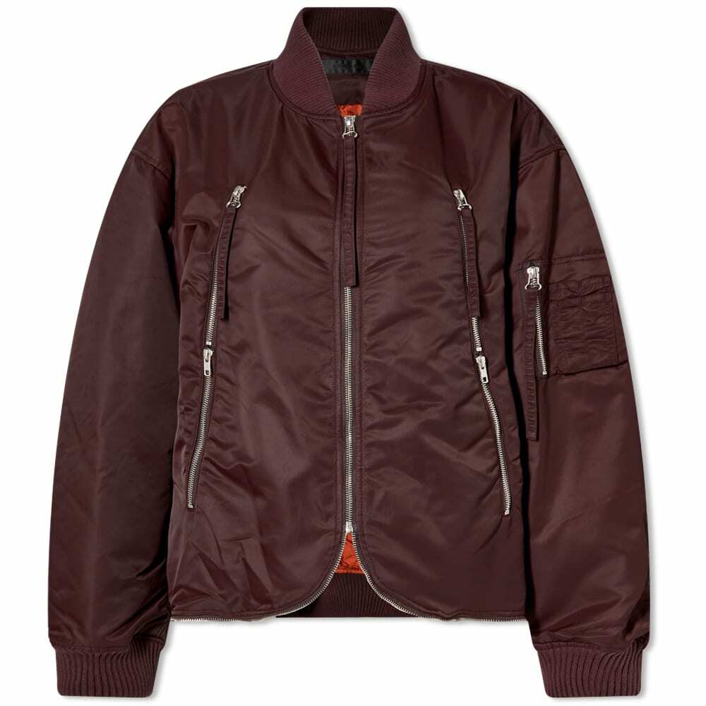Helmut Lang Women's Oversized Bomber Jacket in Maroon Helmut Helmut Lang Women's Oversized Bomber Jacket in Maroon Helmut