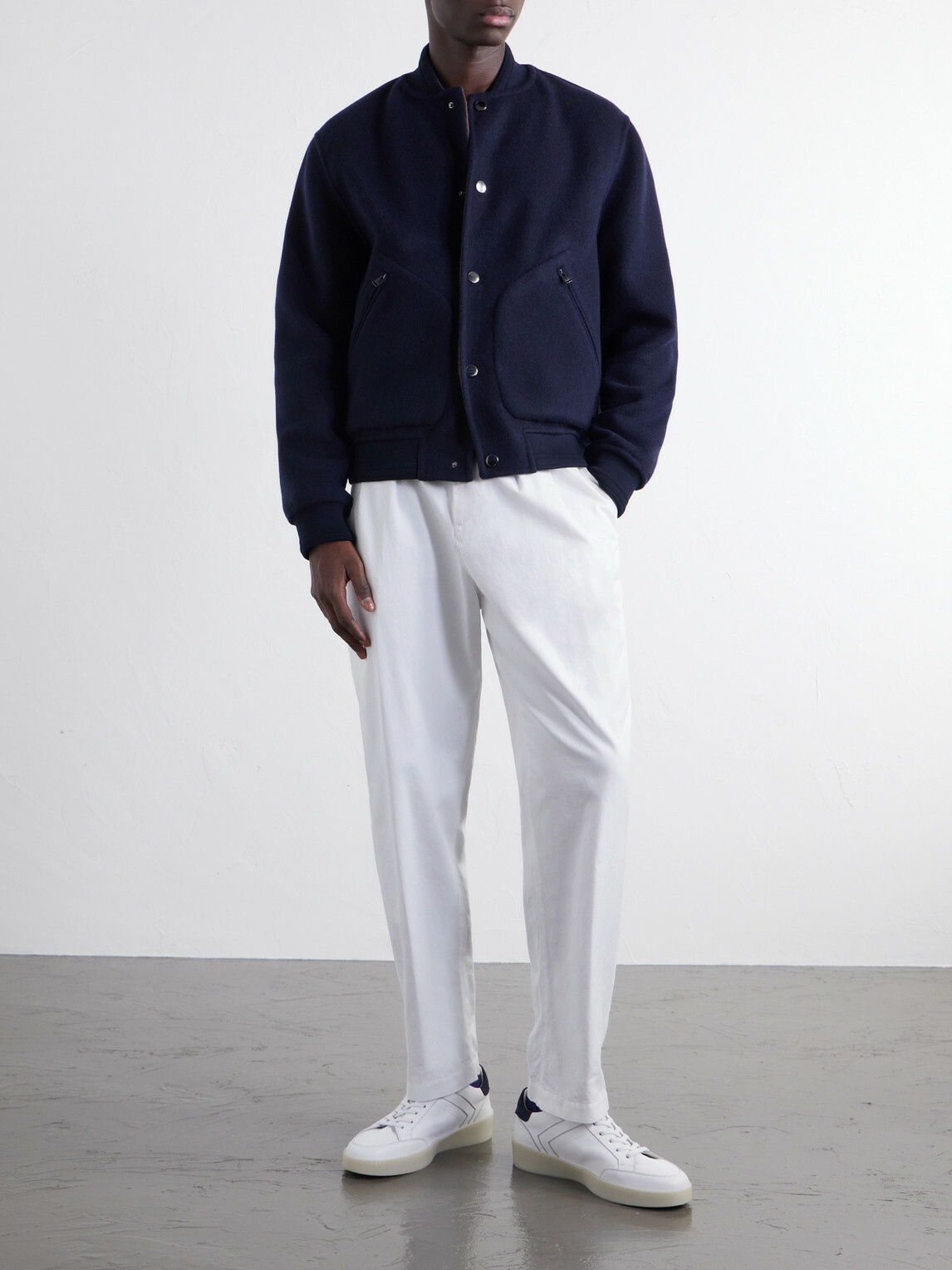 Canali - Reversible Cashmere and Silk-Blend Felt Bomber Jacket - Blue