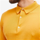 John Smedley Men's Adrian Cotton Knit Polo Shirt in Lemon Zest